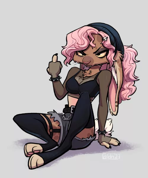 My side of an art trade 🖤 Bunny gurl