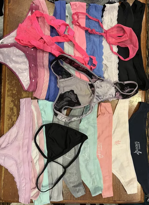 My thong collection. I own a lot more than my wife 🤔