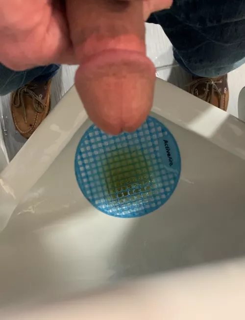 Naughty at the urinal! Haha! Hard and ready!