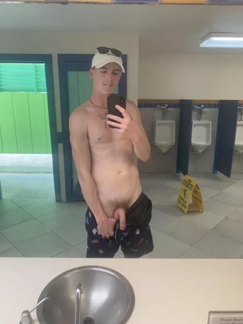 Out in the bathroom of Coco Cay in the Bahamas.