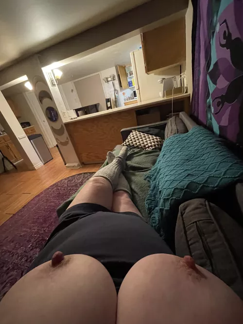 Playing with my perfect nipples this afternoon.