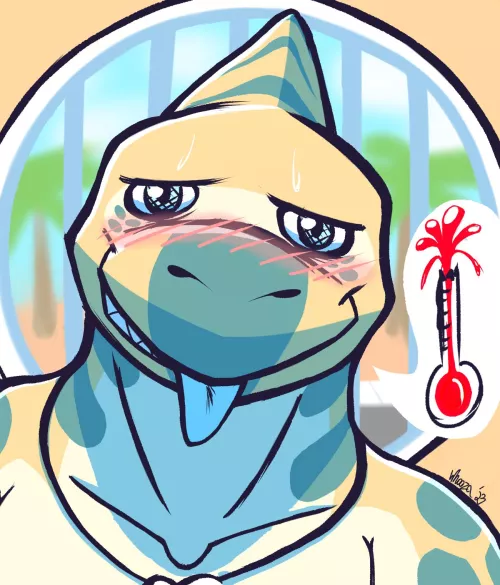 Pulled an all-nighter and made this! Meet, Flint! ... It was a little too hot at the beach for him it seems... (Art by me :D)