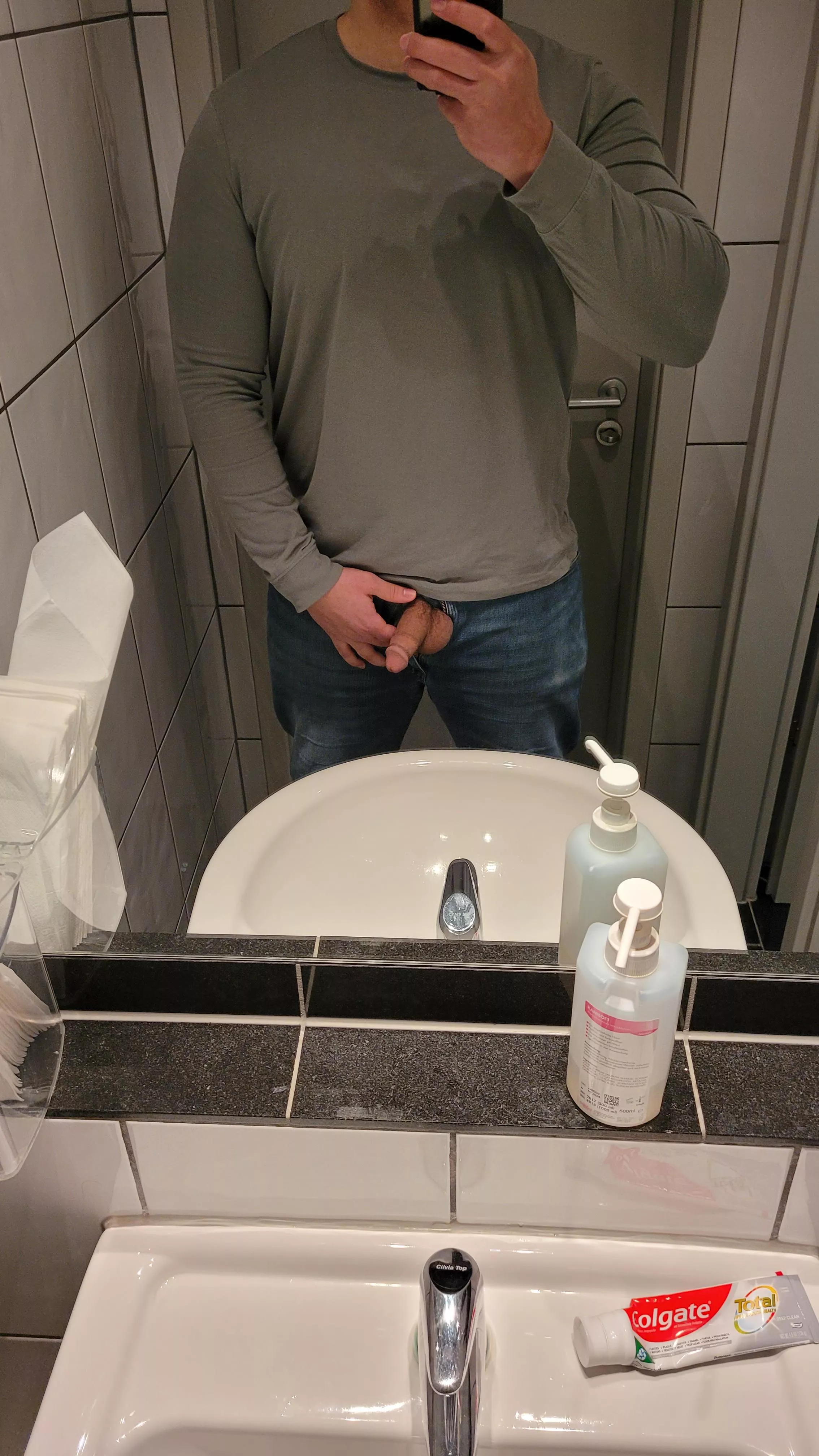 Quick flash in the dentist's restroom