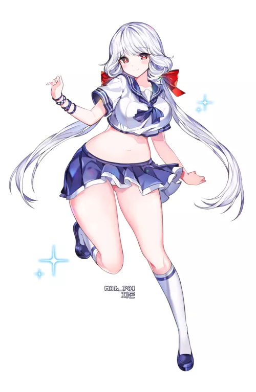 Serafuku Twintails (Malpoi) [Original]