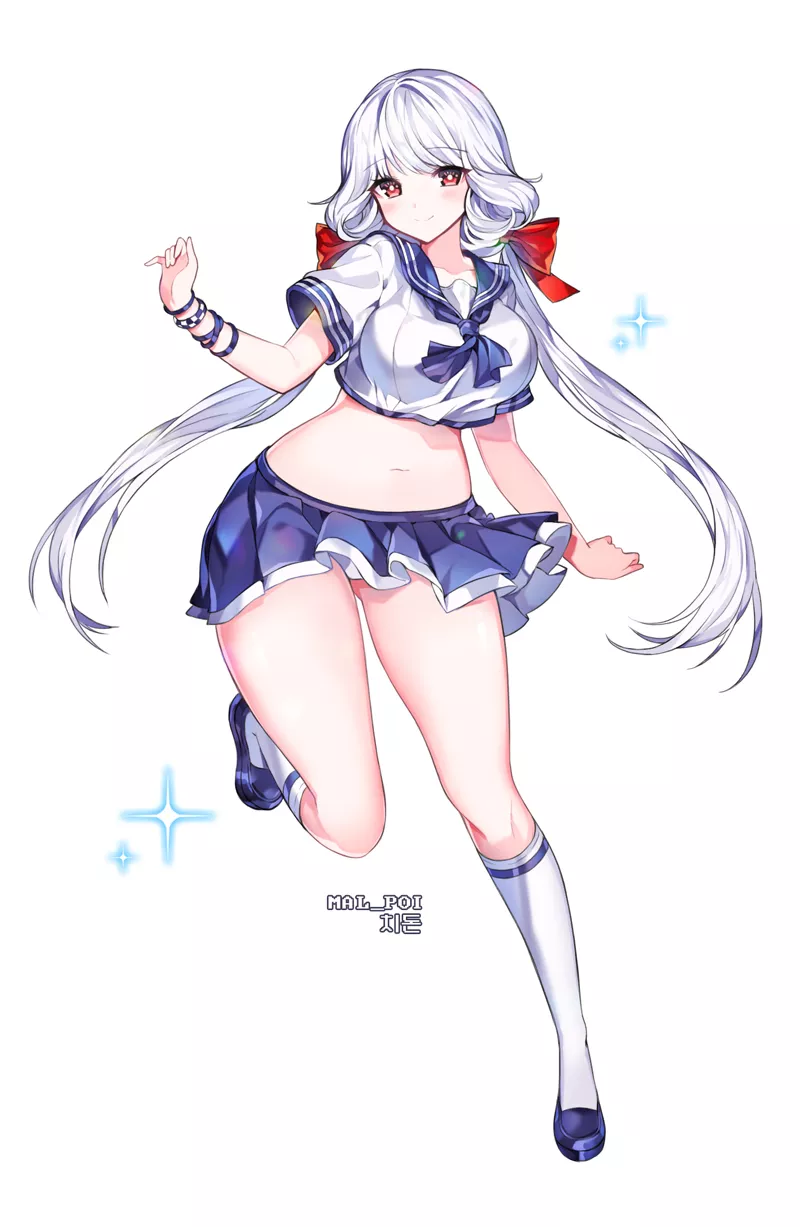 Serafuku Twintails (Malpoi) [Original]