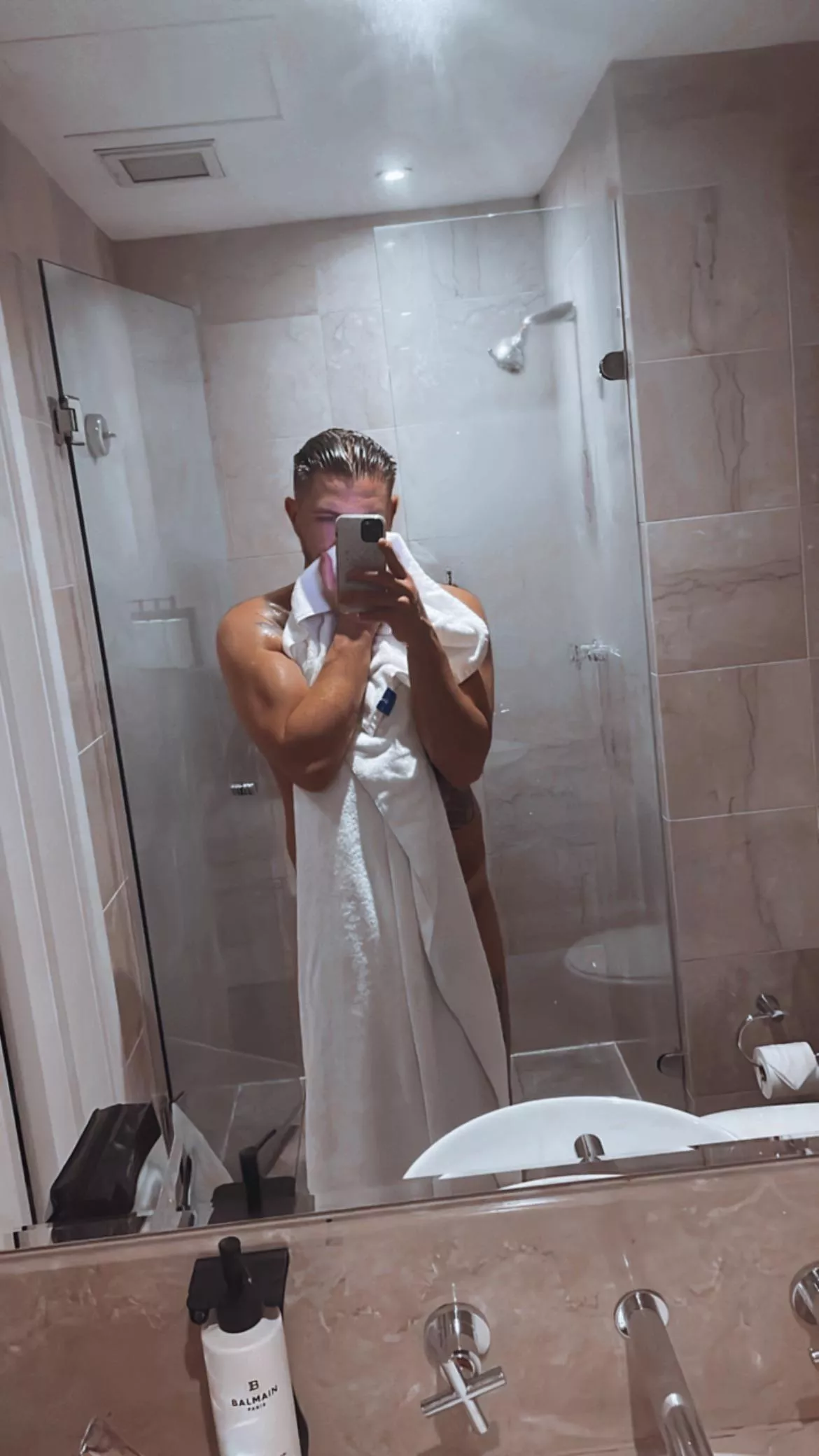 Showertime before an afternoon/evening of gaming!