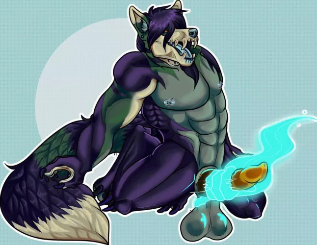 Skull dog with ghost hand (treeoxide)