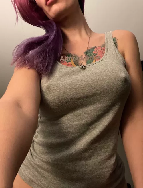 Something about a grey tank top that makes my tits stand out
