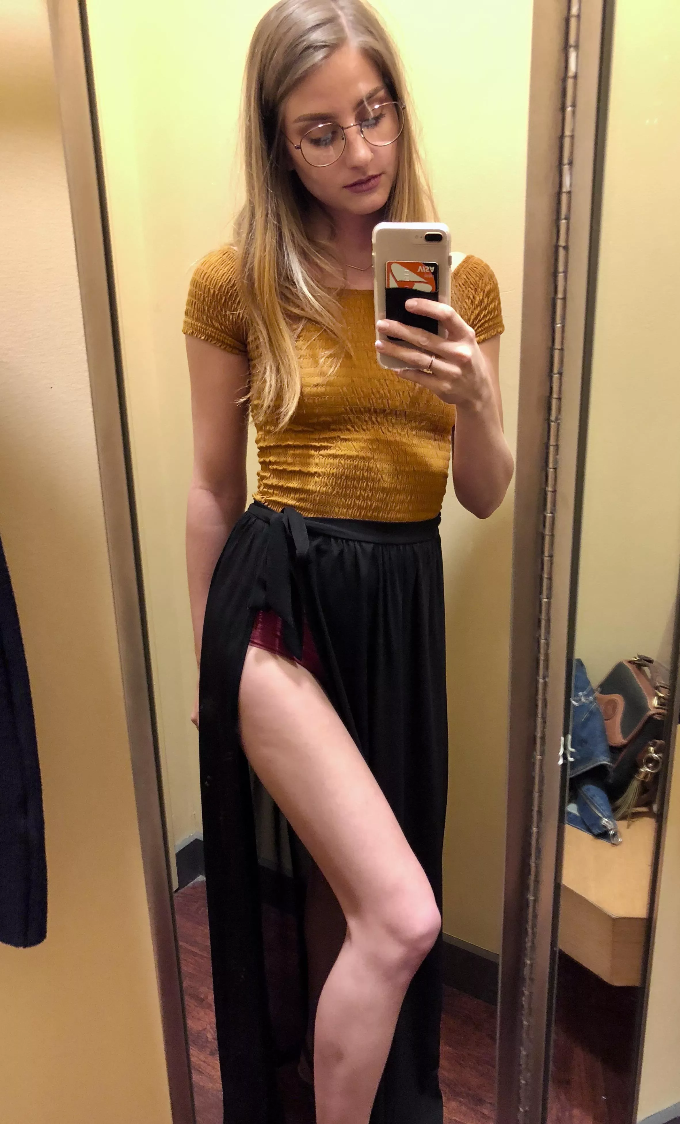 Tried on this clearance skirt for fun, but ended up buying it bc it was so cute