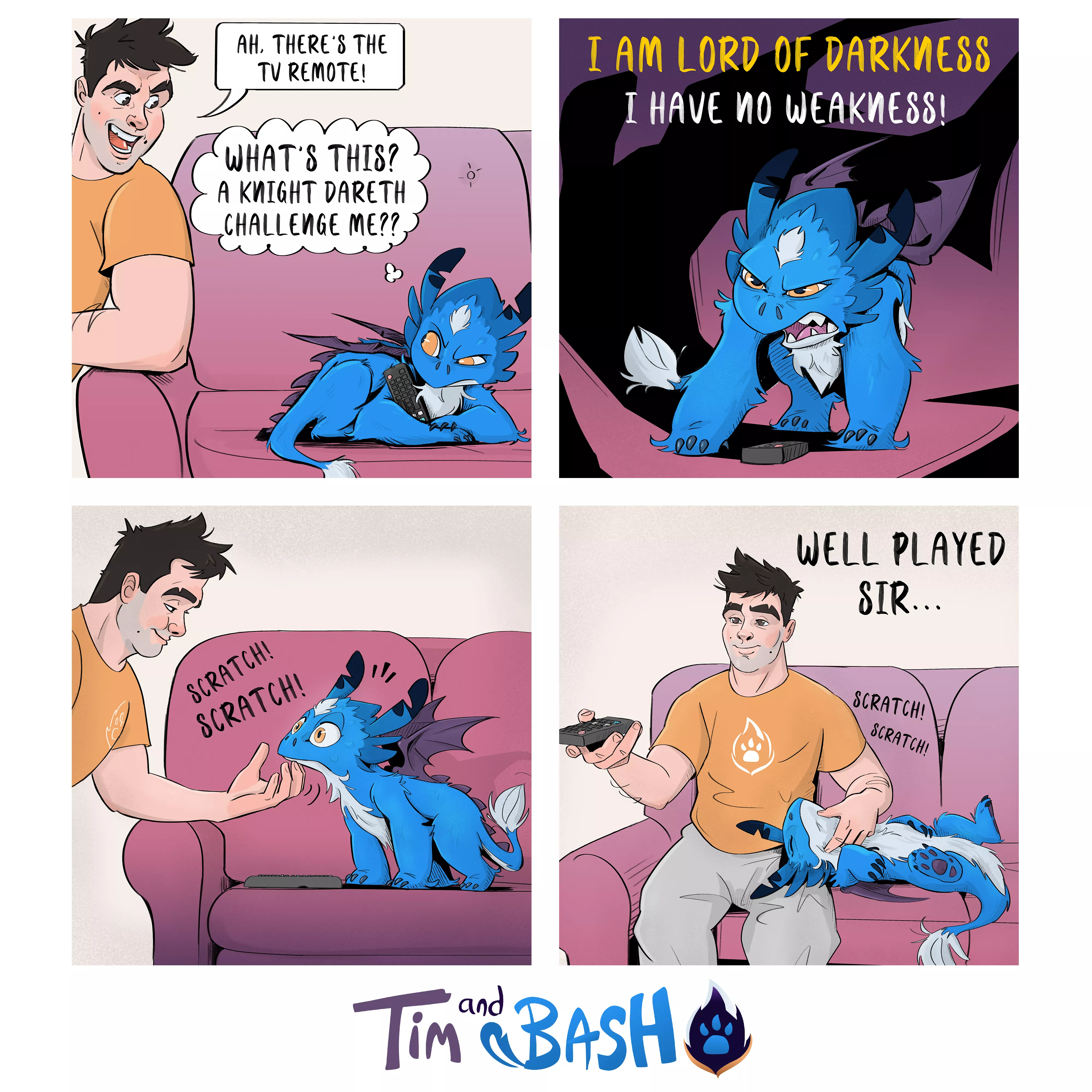 When you act tough but deep down you're a softie...🤣 Tim and Bash Comic issue #009