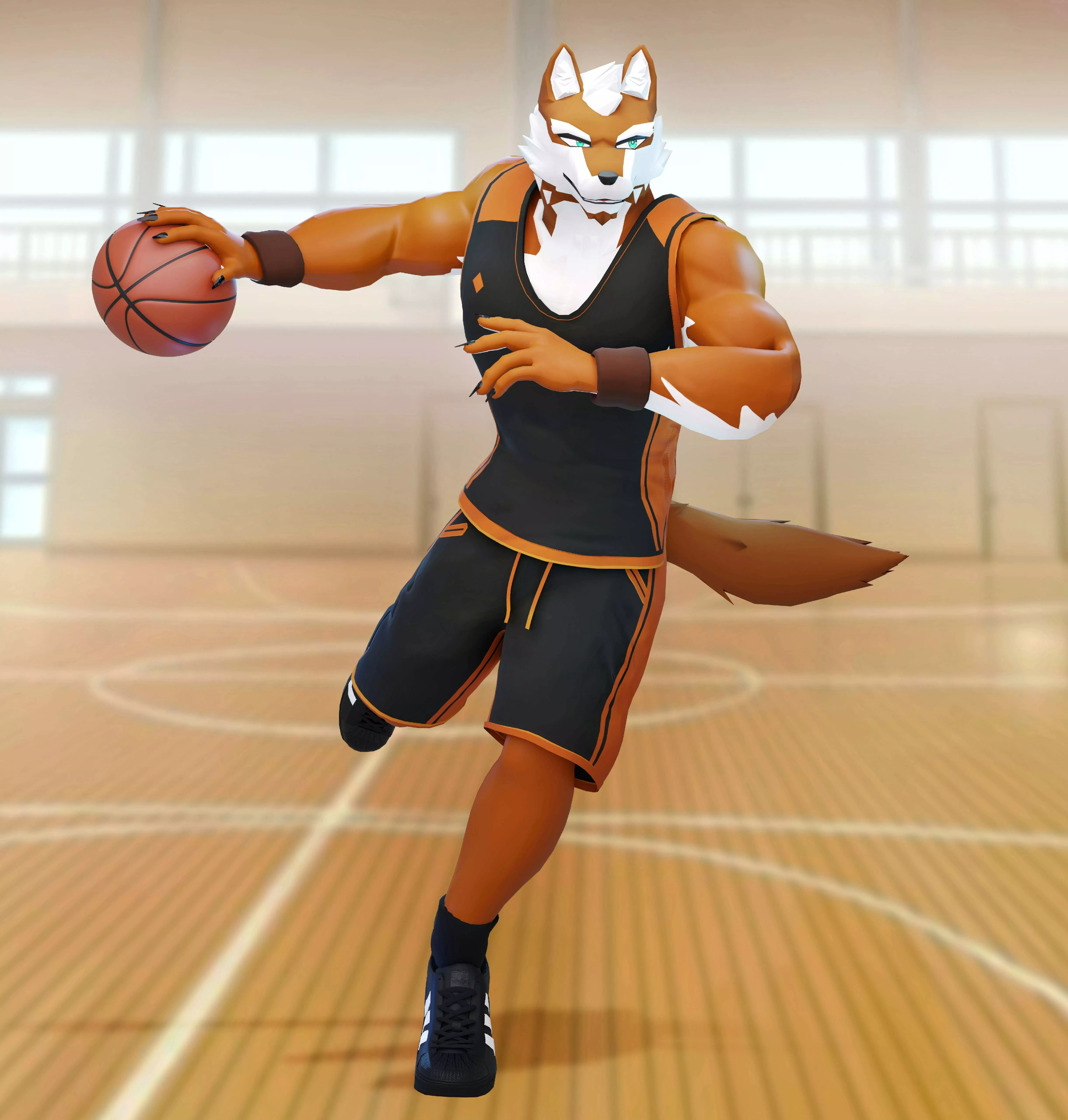 WIP 3D model! He's coming along well, I think! Naming him Baski