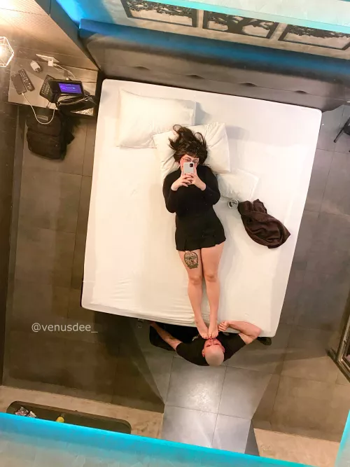 Worshipping my feet is the only thing he is good for