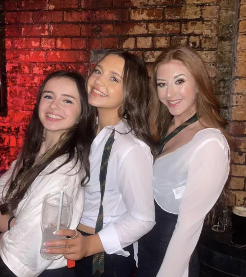 3 schoolgirls. Who’s your favourite?