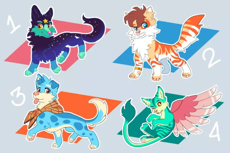 Adoptable Auction - Chibi Feral Batch (prices in comments)