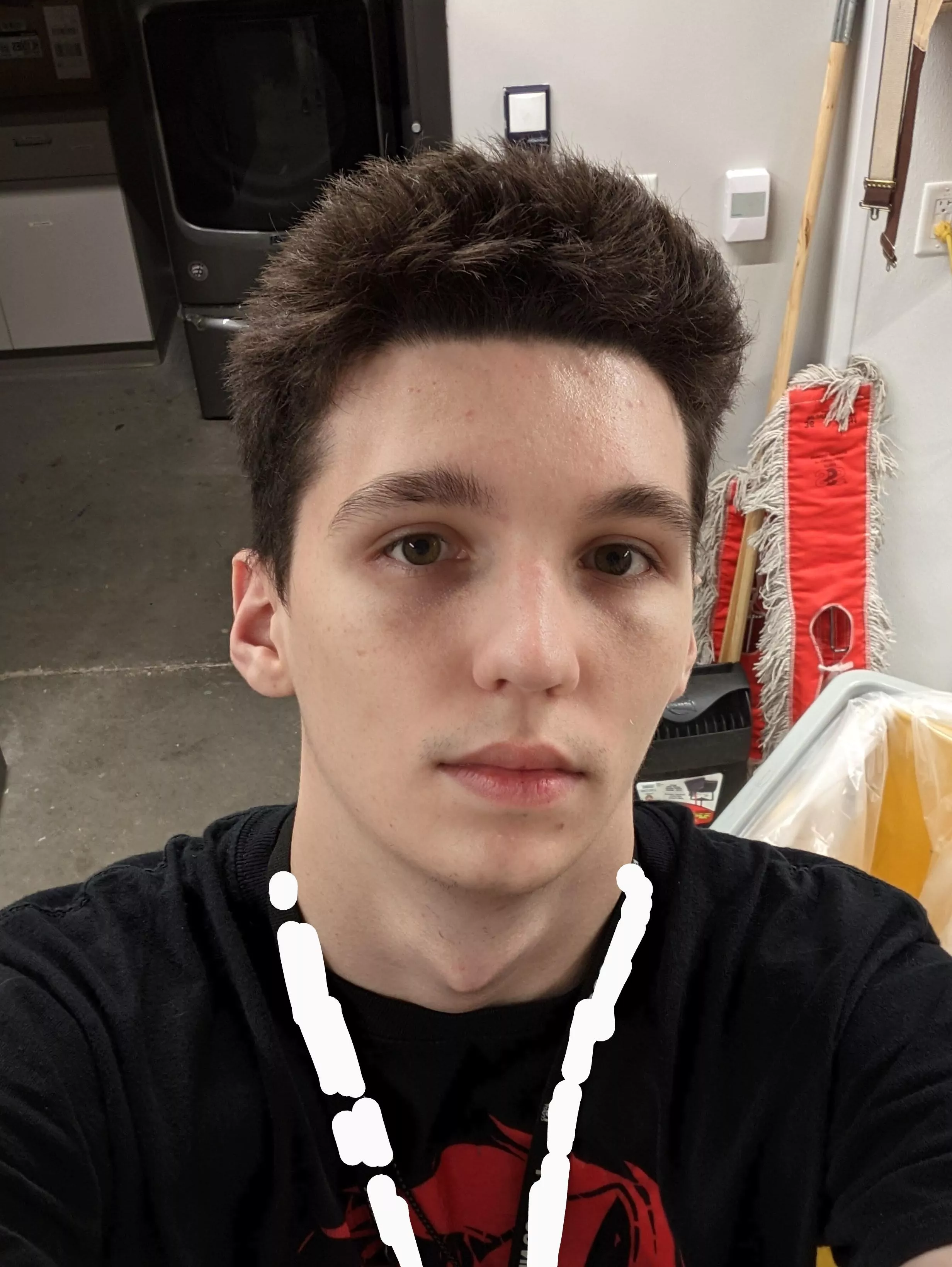 Custodian finishing up work for the week! (: