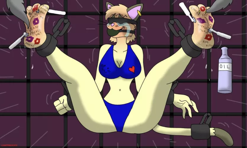 Even when blindfolded and gagged can still see she’s getting terrorised