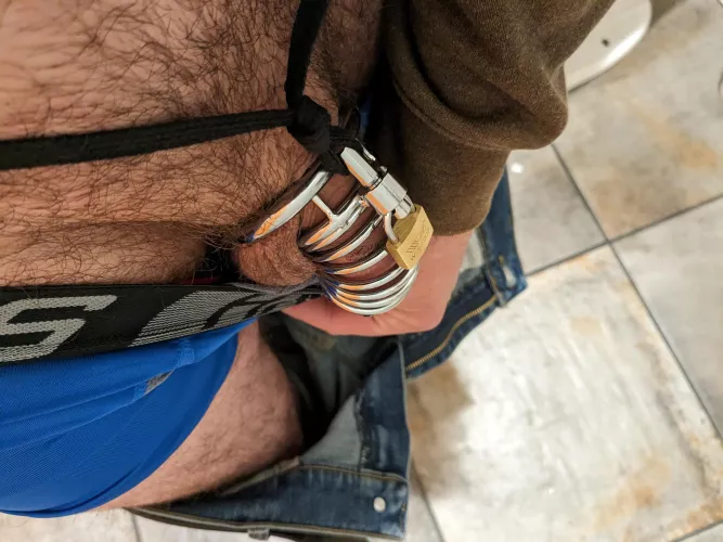 I wore my cage out in public for the first time today!
