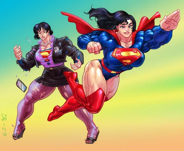 Lois transforming into Superwoman. (@jebriodo) [DC]