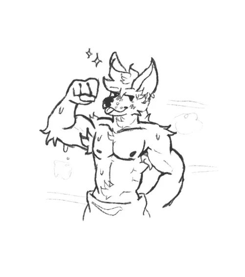 Look who just got out of the shower, finally