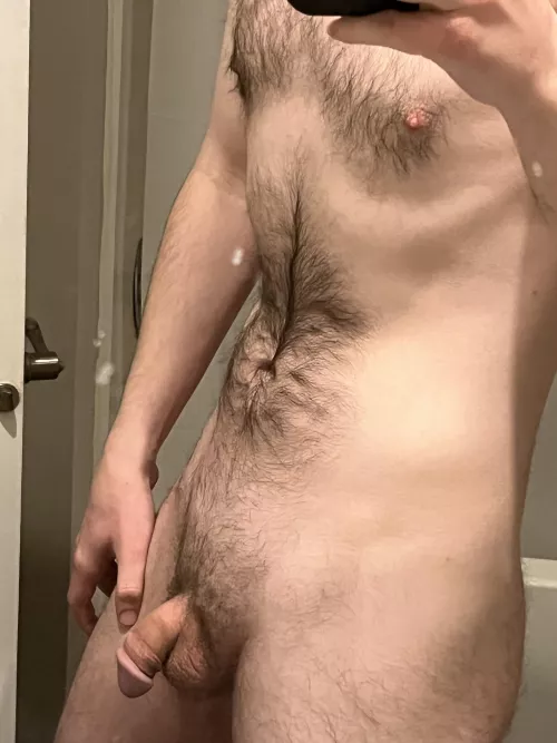 More belly hair than chest hair but I hope it counts