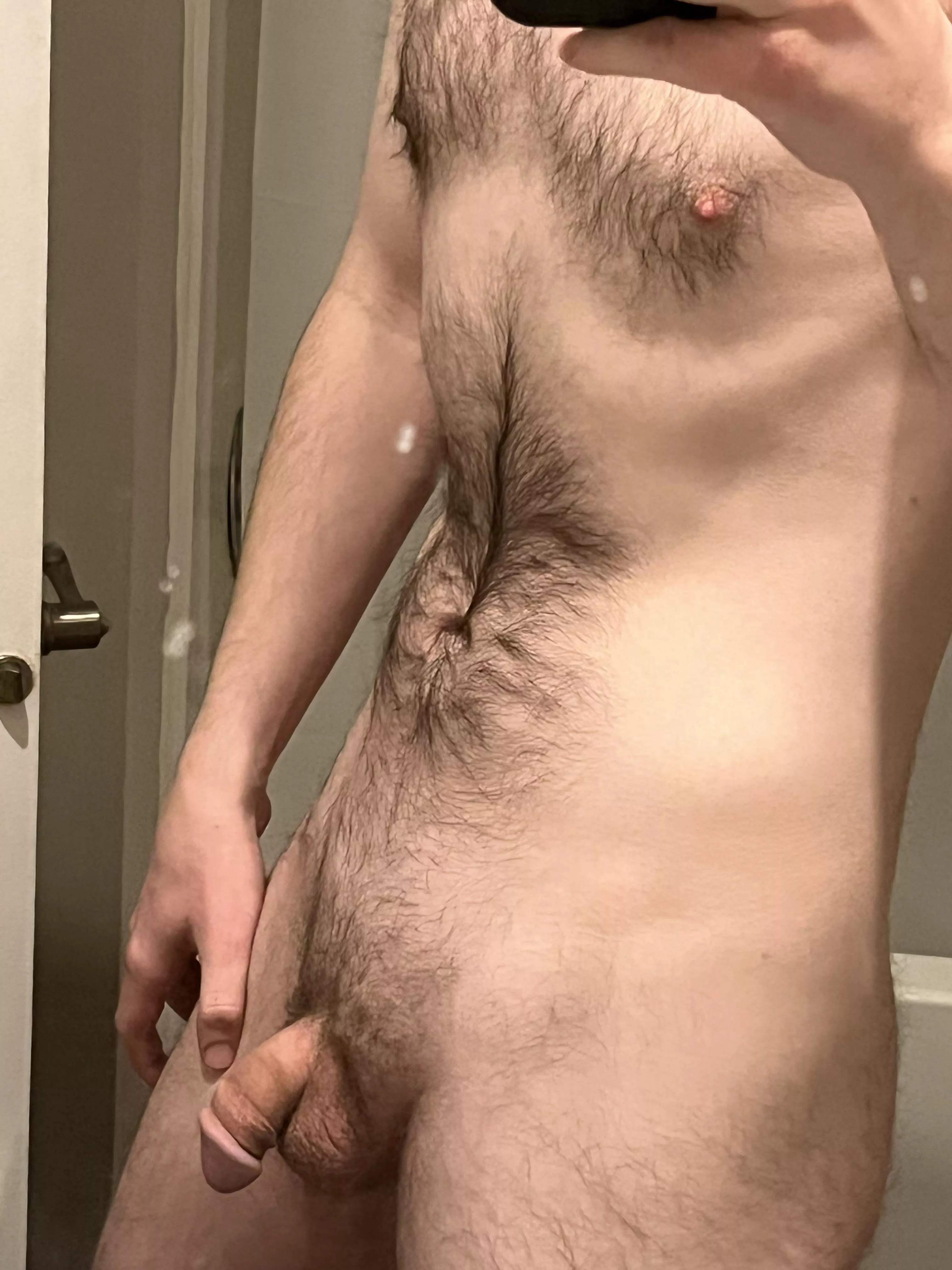 More belly hair than chest hair but I hope it counts