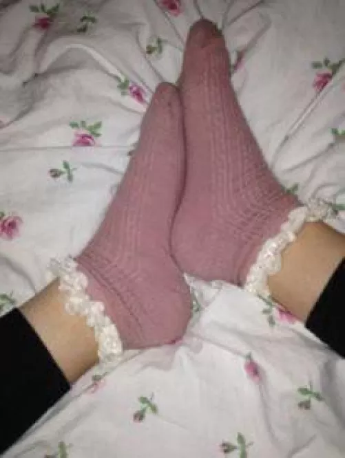 my cute little feet in cute socks that i was forced to sniff while i was gang banged