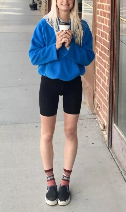 My long legs in biker shorts