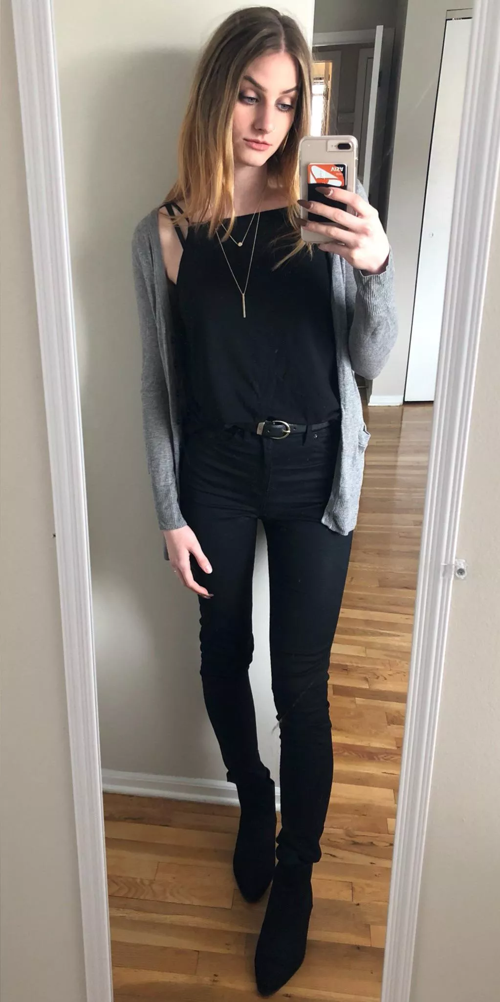My mostly black outfit with matching booties