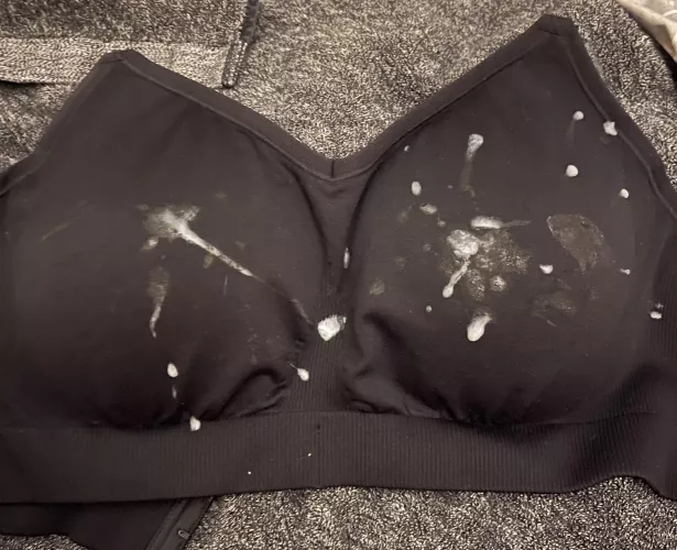 [proof] here’s the pic of my cum on my girls bra. Thank you for participating