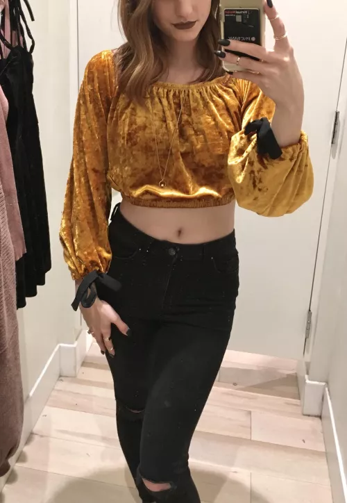 Thought this gold velvet crop top was super cute