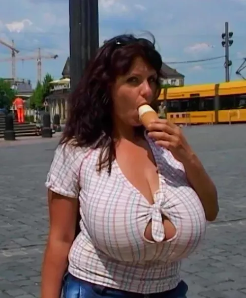 Wish I could give this milf something else to suck on