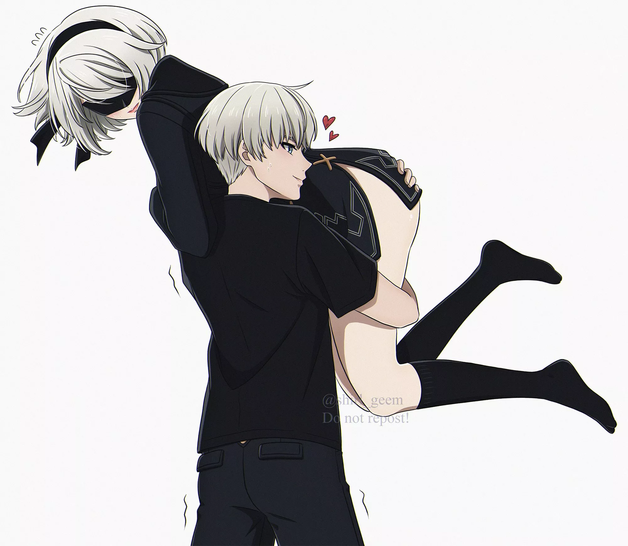 9S lifting 2B up (shirl_geem)