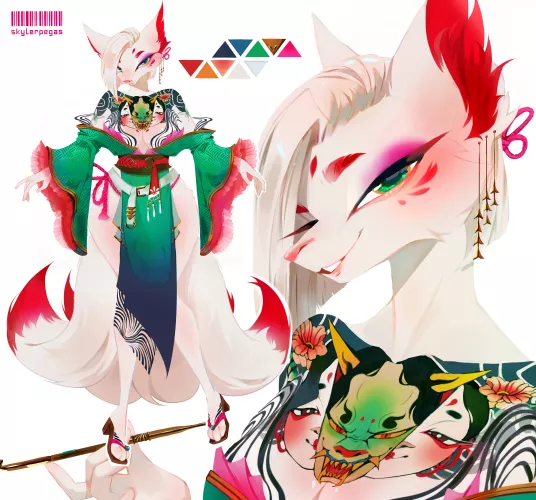 A kitsune girl adoptable I just designed n.n ( art by me : SkylerPegas )