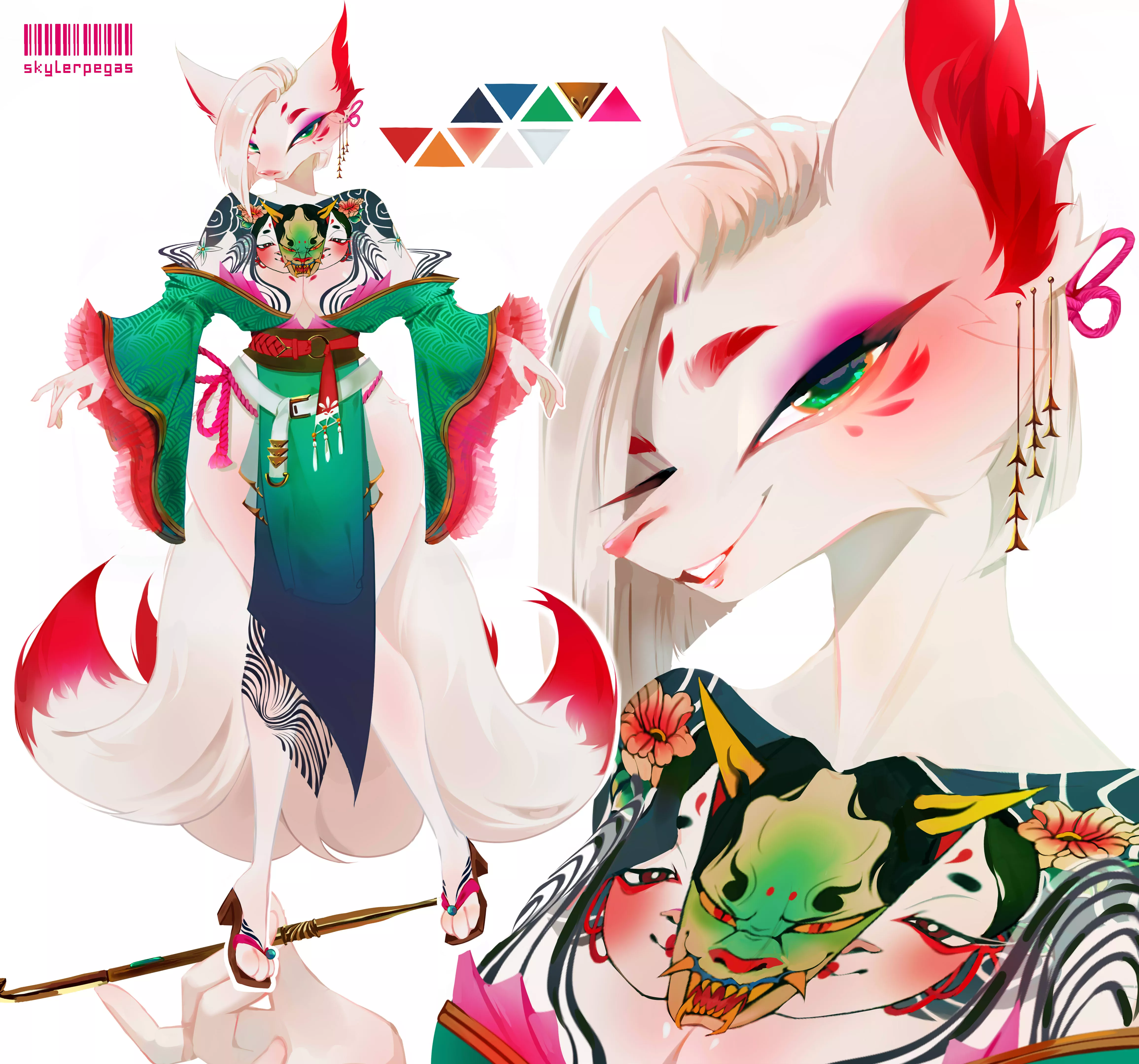 A kitsune girl adoptable I just designed n.n ( art by me : SkylerPegas )