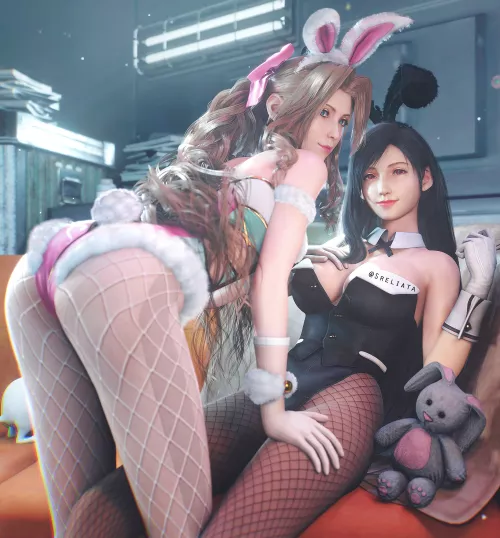 Aerith & Tifa celebrating the Year of the Rabbit (Sreliata)