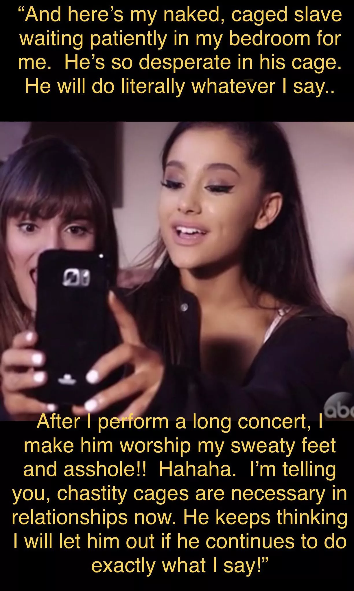 Ariana showing off to her friend.