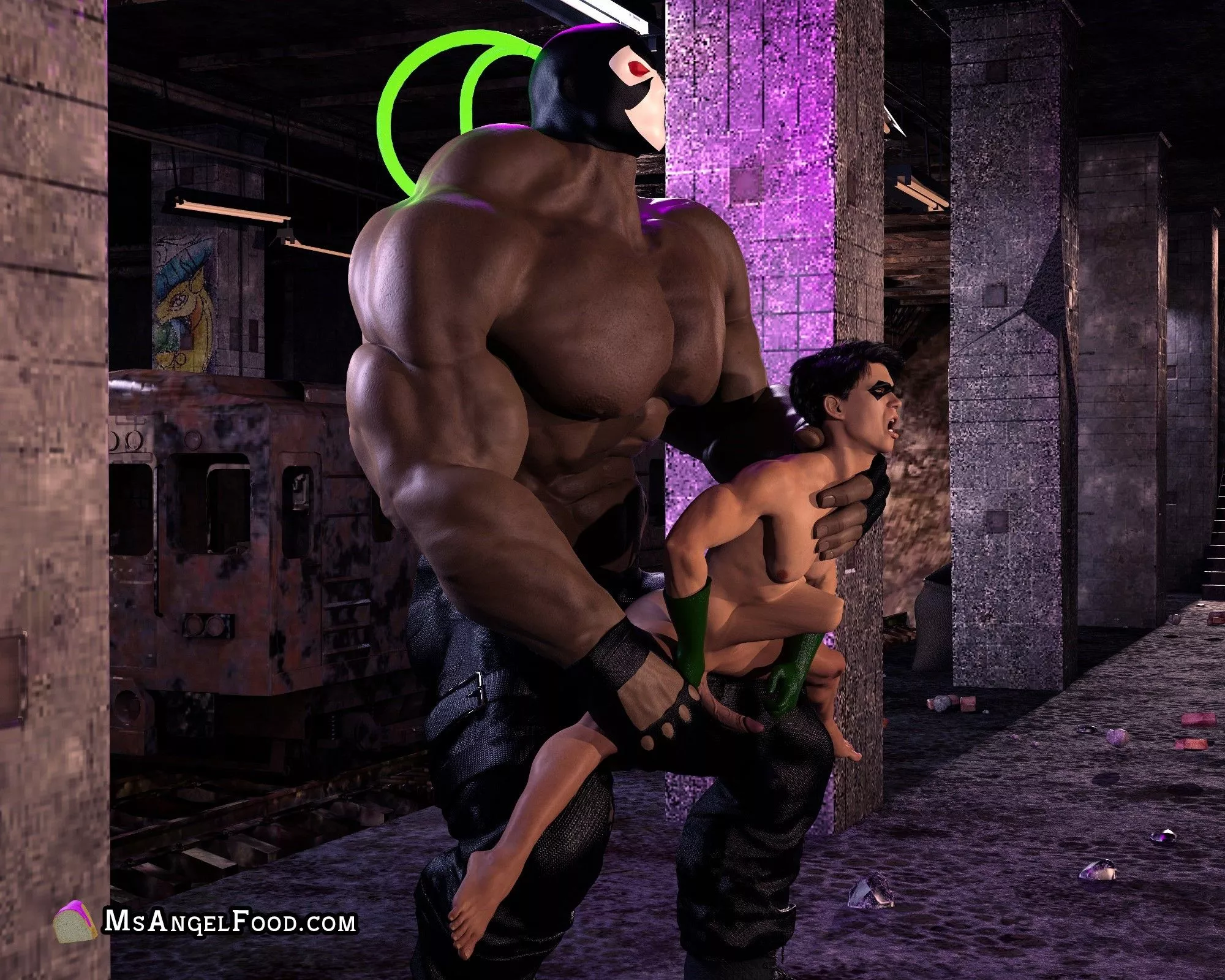 Bane Rams Robin (Ms. Angel Food) [Batman/DC]