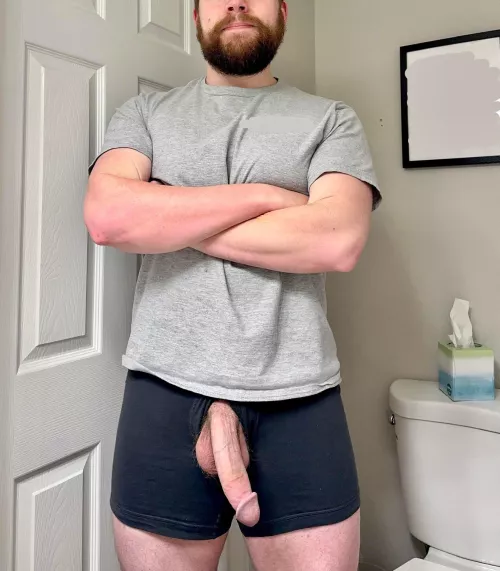 Be honest, would you suck this bi dad’s cock?