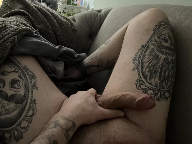 Both legs inked and horny