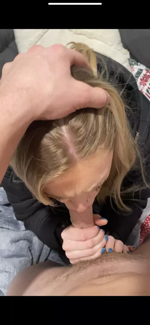 Deep throating my neighbor