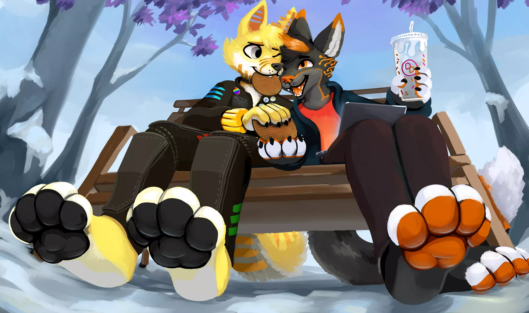 Dunkin & Stroopwafels (art by DingerFox)