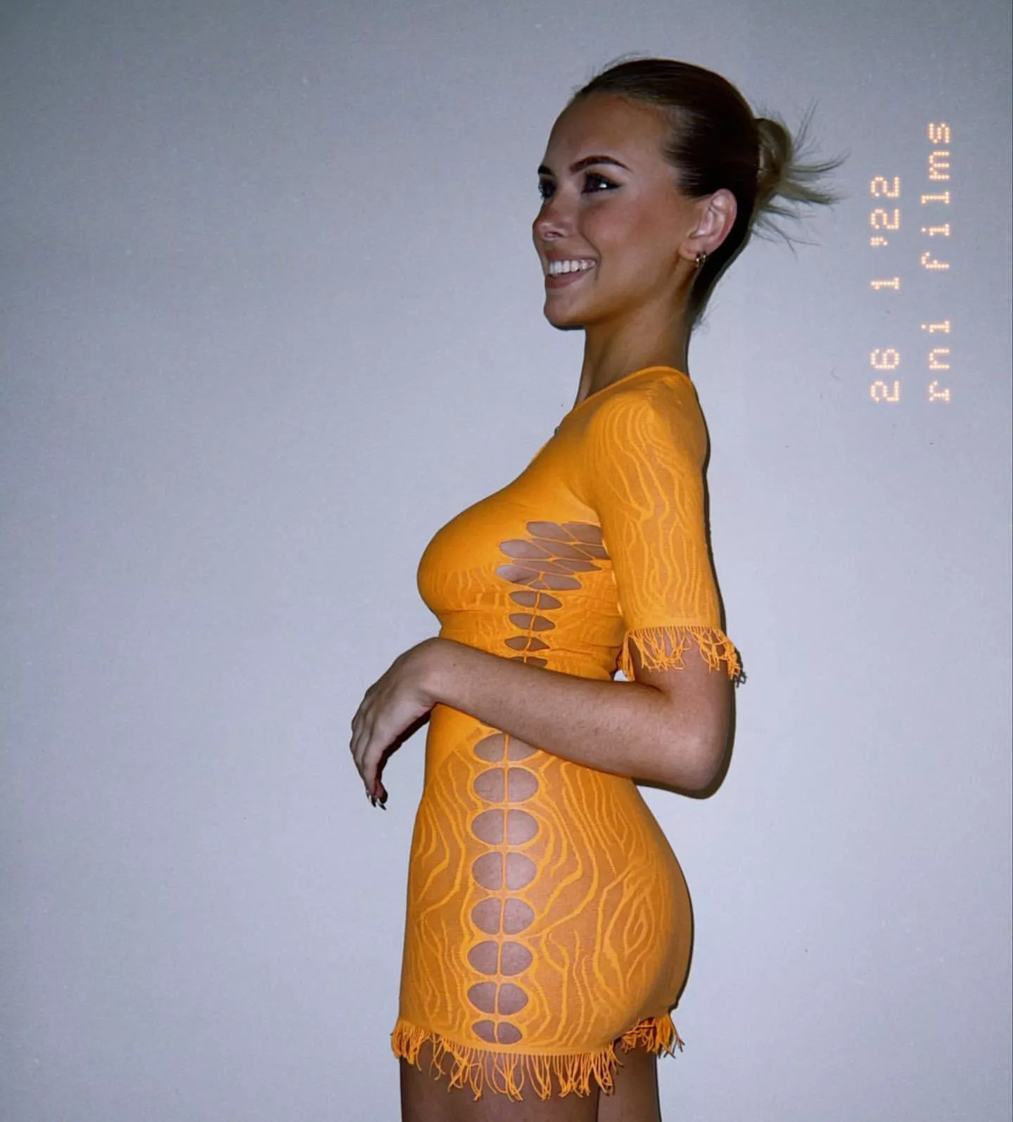 Her dress has a few holes