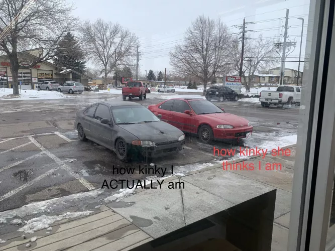 I mean, we both know the other is kinky to some extent…but I don’t really tell her how deep the rabbit hole goes…