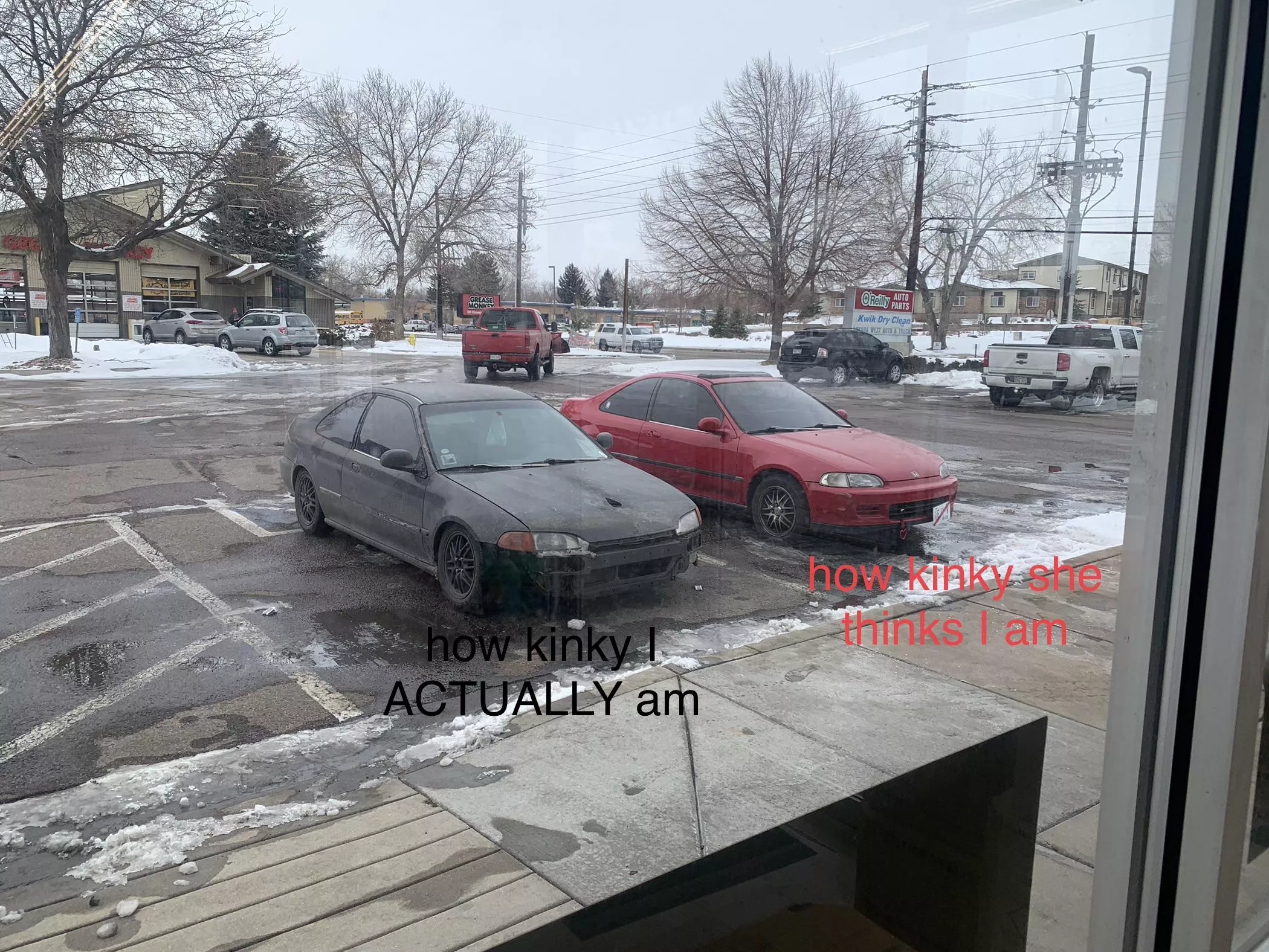 I mean, we both know the other is kinky to some extent…but I don’t really tell her how deep the rabbit hole goes…