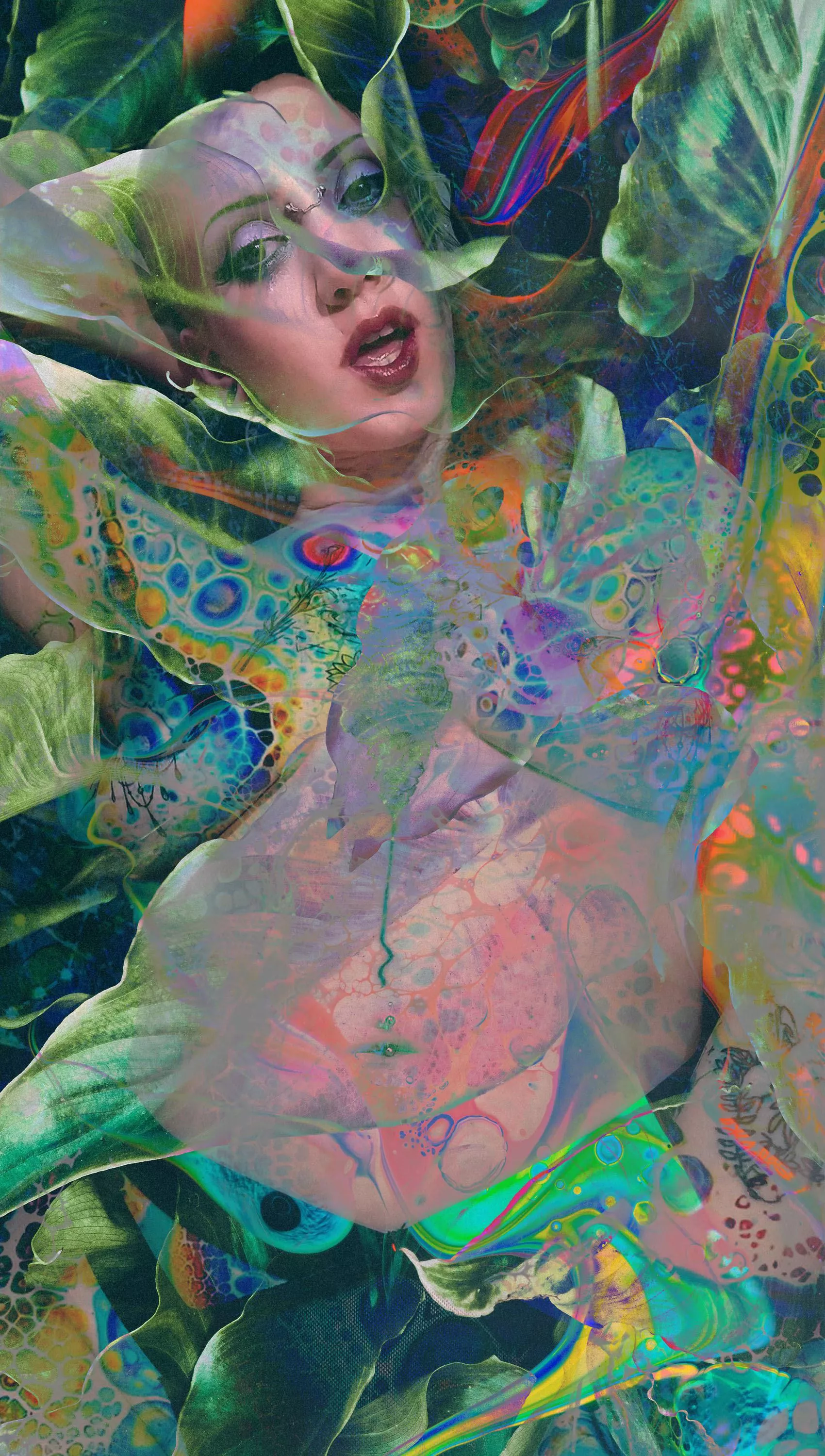 in the leaves | digital collage