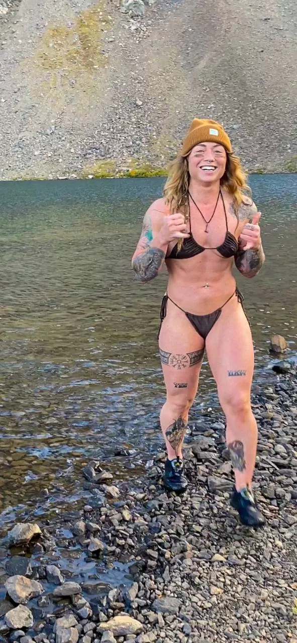 Loosening up post workout before taking on 3 guys at once here on vacation