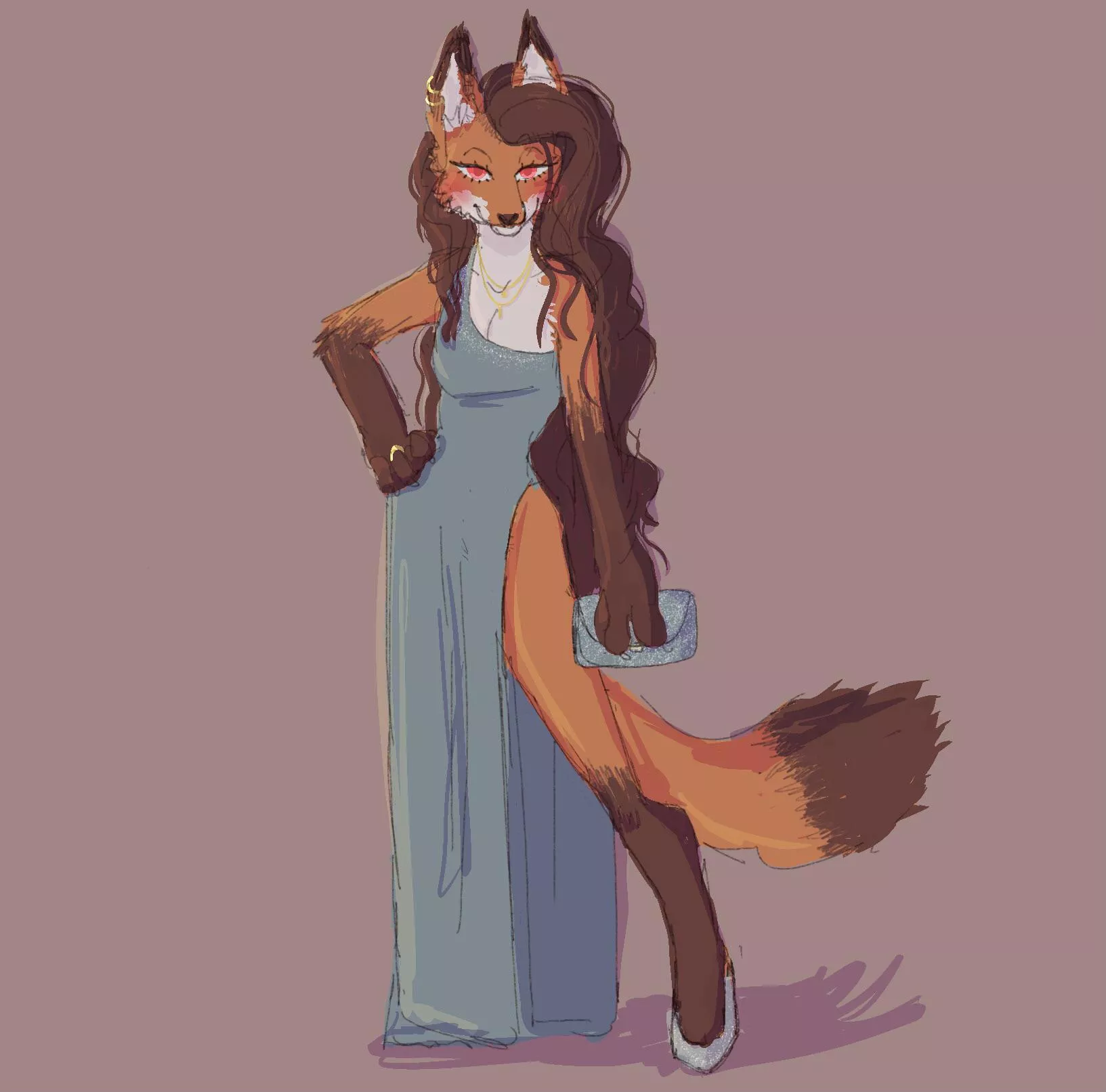 New to all things furry!!! She was originally just a sketch but now I’m kind of attached LOL what should I name her?? :))