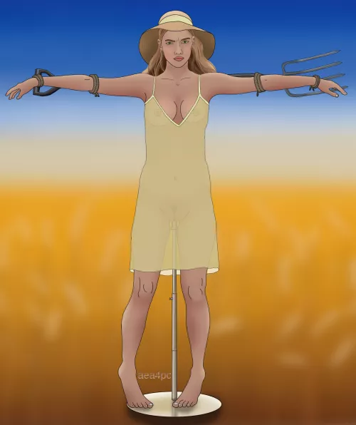 Pouty Sundress Scarecrow on a One Bar Prison (aea4pc)