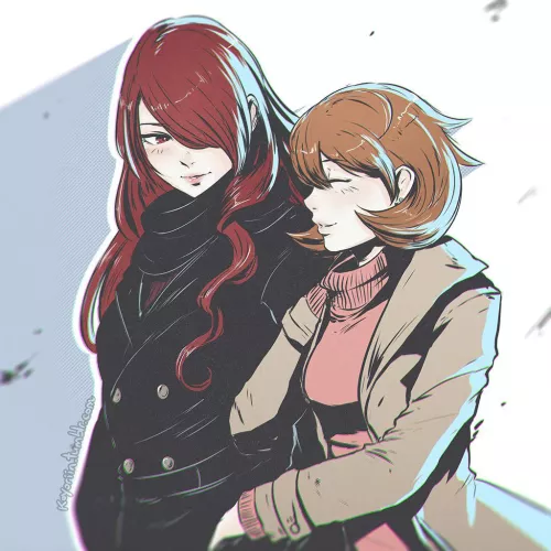 Yukari and Mitsuru winter stroll (koyorin) [Persona 3]