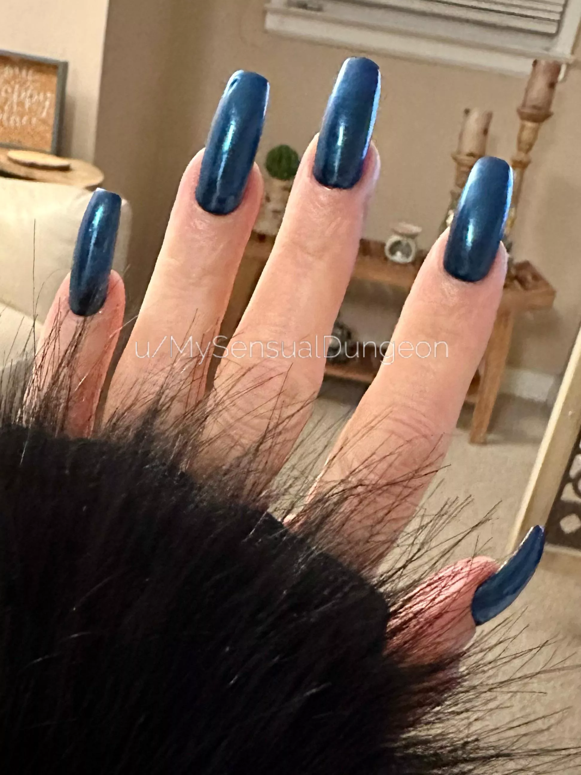 Blue mirror nail effect 💙